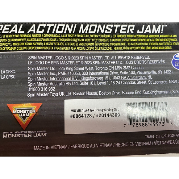 Monster Jam 1:64 Scale Grave Digger vs Grave Digger The Legend 2 Pcs Toy Set - Picture 3 of 8